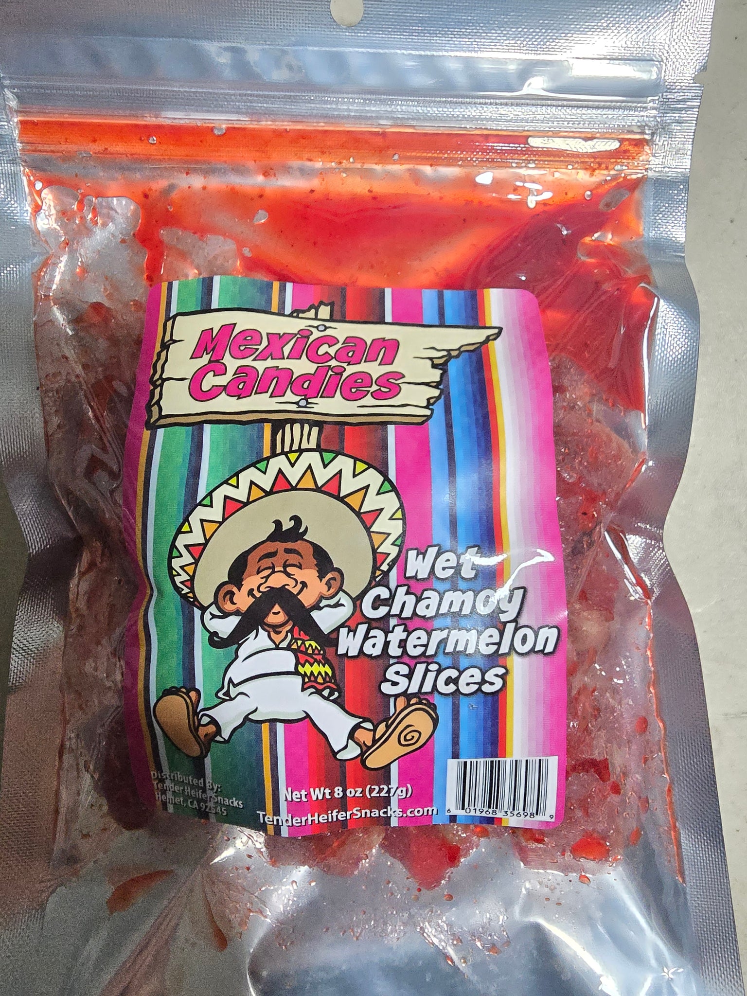 Wet Chamoy Watermelon Slices