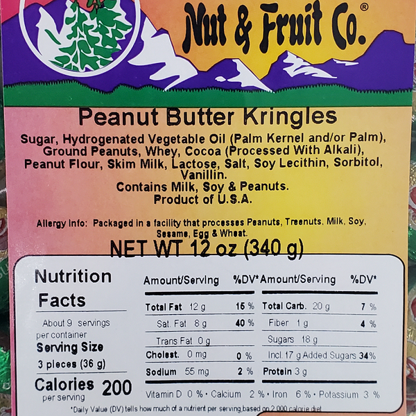 Peanut Butter Kringles 12oz Label