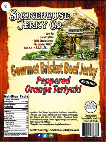 Peppered Orange Teriyaki Brisket Jerky