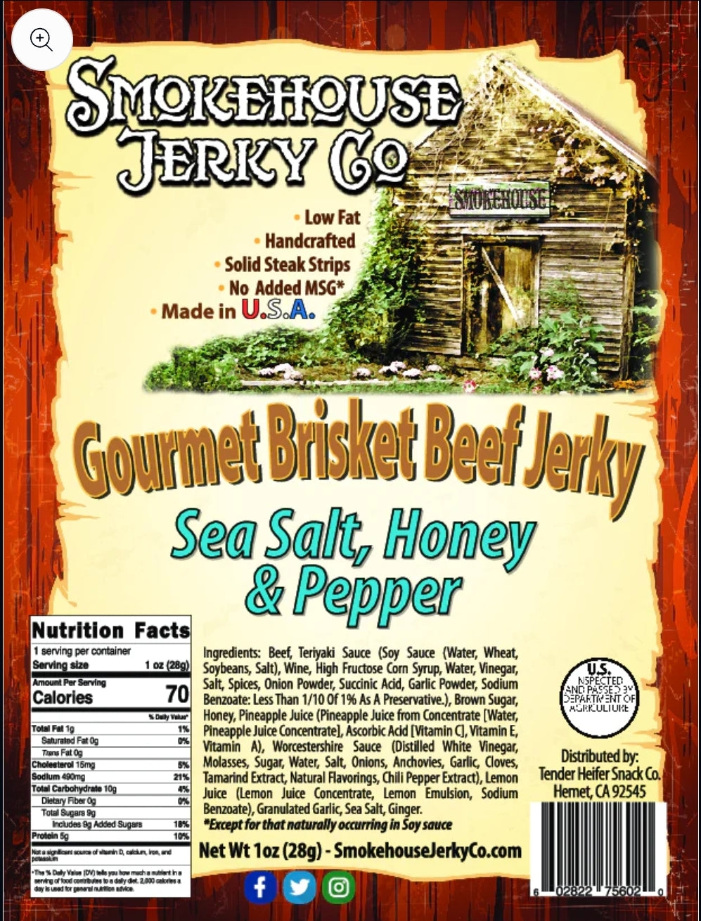 Sea Salt, Honey & Pepper Brisket Jerky